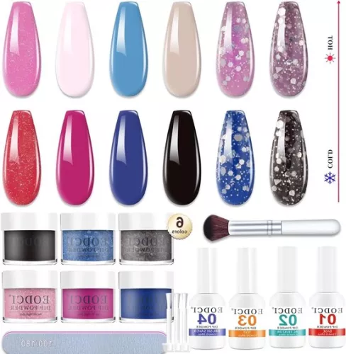 Dipping Powder Nails Set Starter Kit - 6 kleuren Thermo Dip Powder met accessoires
