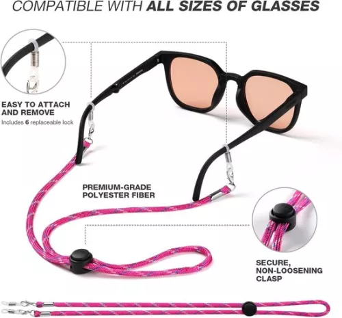 Merkloos Brillenband - Sportieve Brillenhouder - 6 Stuks - Unisex (9501546266536)