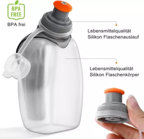 merkloos Kleine sportwaterfles voor joggen en hardlopen - BPA-vrij en lekvrij met achterclip (250 ml) (6152128717712)