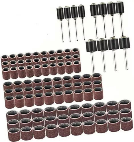 merkloos Inzetringen voor schuurbanden, schuurtrommels, stalen en koperen schuurschijven, 102 stuks - Schuurband, roterende schuurtrommel, schuurring voor slijpen en polijsten (in HTML). (8785310159922)