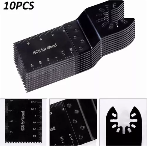 merkloos Snelzaagset met 34 mm zaagbladen van koolstofstaal - 10 stuks - Oscillerende zaagbladenset - Universeel voor het zagen van hout, metaal, gipsplaat en kunststof. (9504185622176)