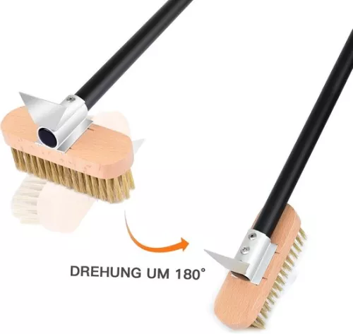 merkloos Set van 4 pizza-accessoires voor thuis en in restaurants: geperforeerde pizzaschep, pizzaspatel en reinigingsborstel (9504593776461)