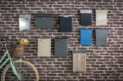 merkloos Afsluitbare brievenbus voor wandmontage - Weerbestendig ontwerp - Poedergecoat staal - H37 x B25 x D9 cm (6152915057052)