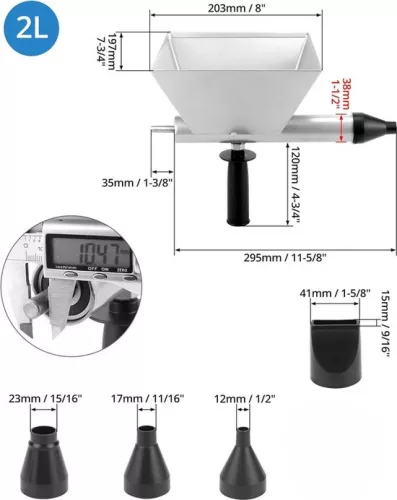 merkloos Elektrisch mortelpistool, volledig metalen cementkitpistool met 4 sproeiers. (5328843051092)