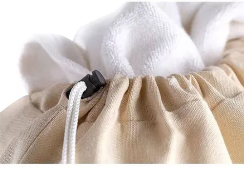 merkloos Set van 2 waszakken 91,5 x 61 cm 100% katoen - Extra grote, stevige waszak - Reiswasverzamelaar Herbruikbare wasbox Kledingzak Opbergruimte (8410900557733)