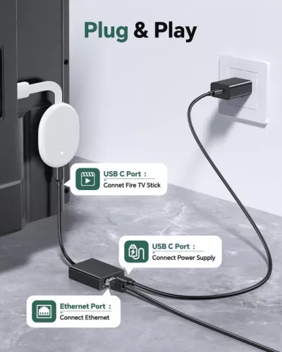 merkloos USB C naar Ethernet-adapter voor Chromecast en andere apparaten - Stabiliteit en snelheid tot 100 Mbps (6151803919946)