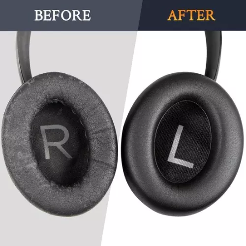merkloos Vervangende oorkussens voor de Bose 700 (nc700) draadloze hoofdtelefoon, zachter leer met ruisonderdrukking en schuim met hoge dichtheid, extra dikke oorkussens en kussens - zwart (8785322866306)