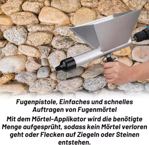 merkloos Mortierkanon met vier verwisselbare sproeiers - voor voegen in muren en vloeren. (8785305857338)