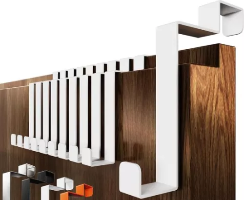 Deurhaken om kleding op te hangen - 10-delige set - Witte kledinghaken - Binnendeur als kapstok - Op een vouwdeur - Handdoekhouder aan de binnenkant van de deur - Haak aan de achterkant van de deur