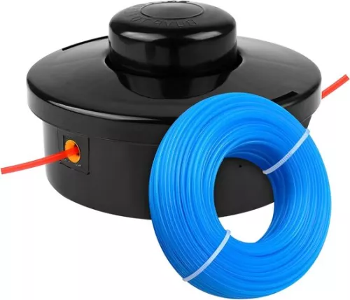 Universele grastrimmerkop M10 x 1.25 LHF benzinetrimmer spoelkop vervanging met 1,6 mm x 30 m ronde grastrimmerdraad