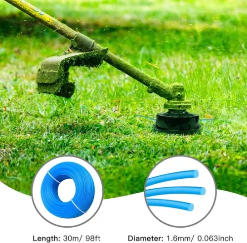 merkloos Universele grastrimmerkop M10 x 1.25 LHF benzinetrimmer spoelkop vervanging met 1,6 mm x 30 m ronde grastrimmerdraad (6151902965950)