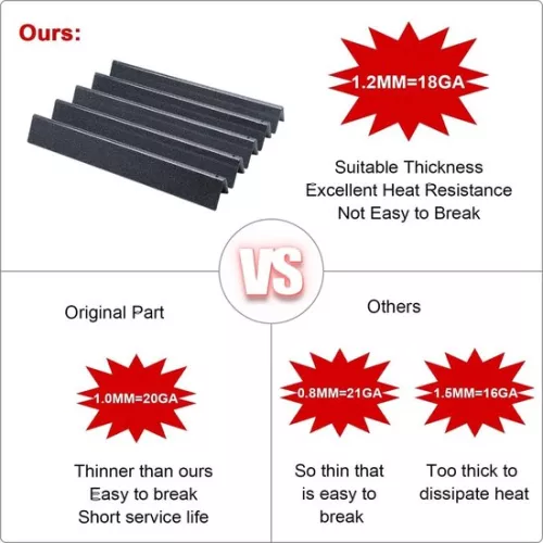 merkloos Flavorizer Bars 445cm 7621 voor Weber Genesis 300 E310 S310 E320 S320 E330 EP310 gasgrill - Porseleinen stalen vlamverdeler (8785299735520)