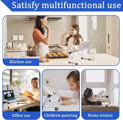 merkloos In hoogte verstelbare boekenstandaard - duurzame aluminium armen - leesstandaard voor boeken - hardcover recepten - laptop- en iPad-standaard (8785301674151)