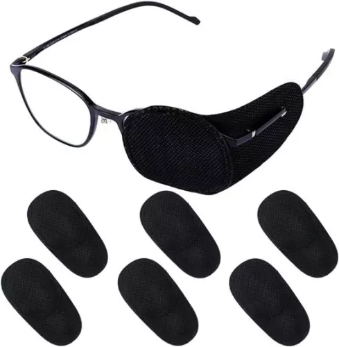 12 stuks ooglapje voor bril luie ooglapje amblyopie strabismus medische ooglapje textiel herbruikbare ooglapje om het linkeroog te bedekken voor volwassenen en peuters na