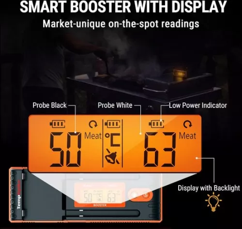 merkloos Twin TempSpike vleesthermometer draadloos 150m Bluetooth met display - Geschikt voor oven en grill - Vaatwasmachinebestendig (6151001423450)