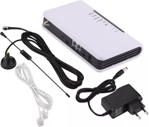 Analoge GSM-tafeltelefoon, draadloze terminal, GSM-module, quadband 850/900/1800/1900 MHz, ondersteuning voor ontvangst van vaste telefoonlijn, alarmopnamebox (EU-stekker), gateway.
