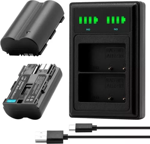2 x BP-511A accu + dubbele USB-lcd-oplader voor Canon EOS 5D 10D 20D 20D 30D 40D 50D 300D D30 D60 Rebel PowerShot G1 G2 G3 G5 G6 Pro 1 Pro 90 Pro 90 Pro 90 Pro 90 Pro 90