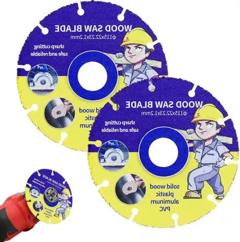 Haakse slijperzaagblad Ø 115 mm - 2 stuks cirkelzaagbladen 2223 mm boring - fijn zagen van hout, metaal, aluminium, laminaat, houtspijkers en kunststof