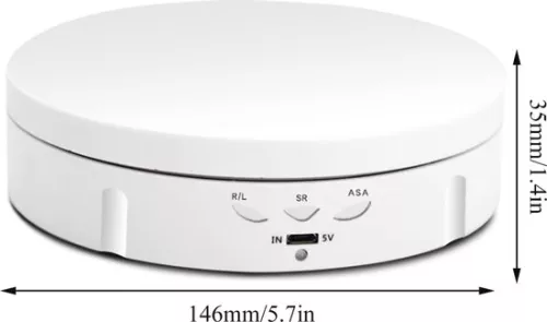 merkloos 360 graden elektrisch draaiplateau voor product- en sieradenpresentatie - Professioneel fotografieplatform, tot 100 kg, wit/zwart (6152532614690)