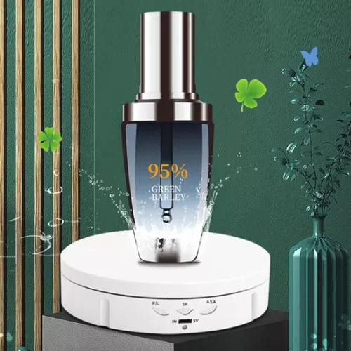 360 graden elektrisch draaiplateau voor product- en sieradenpresentatie - Professioneel fotografieplatform, tot 100 kg, wit/zwart