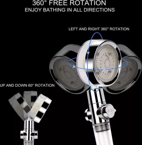 merkloos Inhoud in HTML Douchekop met LED-verlichting en filter - Handdouche met 7 kleuren LED-verlichting - Douchekop met antikalktechnologie en stang (6152810911909)