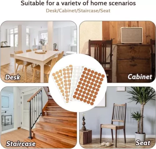 merkloos 216 zelfklevende schroefgatstickers 21 mm - afdekkapjes voor meubels - schroefdopjes - hout - kledingkast - kasten - 4 kleuren. (8785310499202)