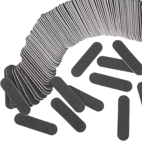 merkloos 100 Mini Dubbelzijdige Nagelvijlen Set - 180/240 Grit - Voor Vrouwen Meisjes Professionele Bulk Nagelbuffer Acryl Manicure Tool (Zwart) (6154102119116)