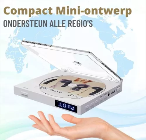 merkloos DVD-speler met HDMI - Externe dvd-speler - Blu-ray-speler - Draagbaar - Wit (6152508449431)