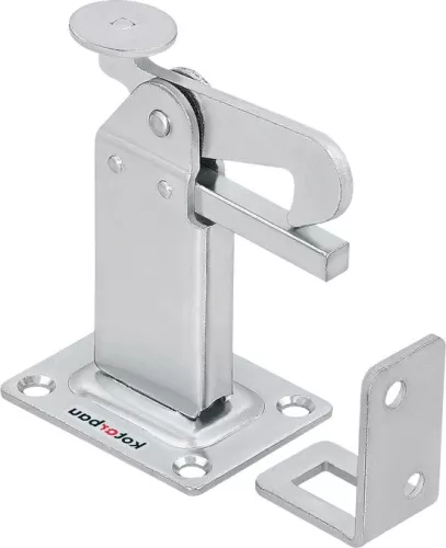 Deurstopper voor vloermontage - zilver - deurstopperhouder - sluithoek deurbuffer - staal - robuust - massief - 97 mm - hoogwaardige deurstopper voor buiten