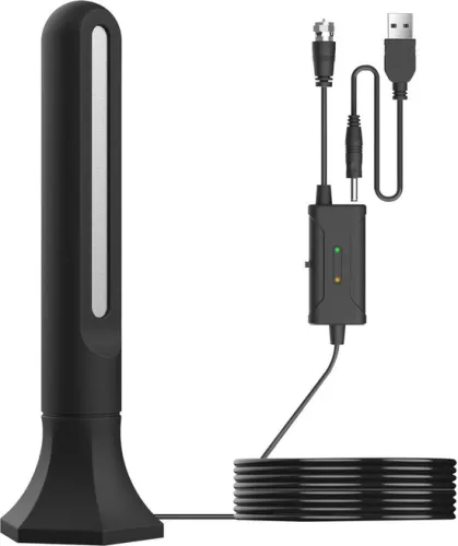 merkloos TNT HD TV-antenne - Krachtige digitale HDTV-antenne met signaalversterker - Bereik van 400 km - 360° draaibaar - Draagbaar - 4K 1080P VHF - Gratis ontvangst. (8785309312888)