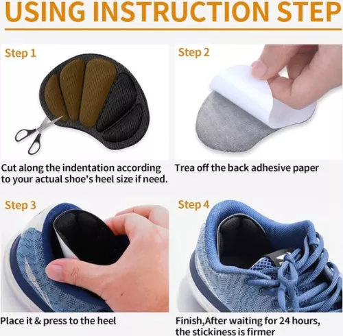 merkloos 2 paar hielgrepen schoenen pads voor schoenen te grote zelfklevende voetkussens pads voor vrouwen mannen dikke schoeninzetstukken terug inlegzolen anti blaar schoenvoeringen hielbeschermers (6151302590523)