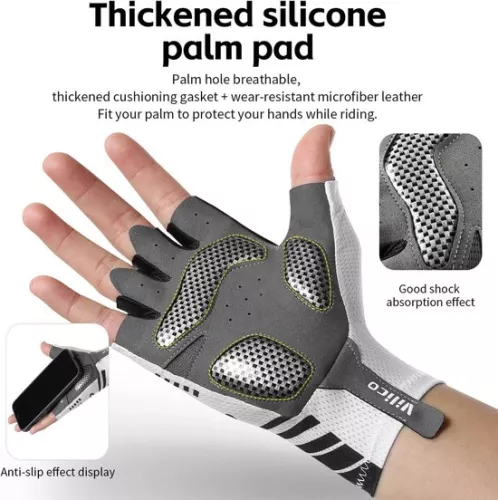 Merkloos Ademende fiets handschoenen - XL - geschikt voor handpalm omtrek 23-25cm - geschikt voor handpalm breedte 9-9,5cm - sport handschoenen - mountainbike handschoenen - antislip en slijtvast, schokabsorberend, sportbescherming, comfortabel en ademend (8410900070126)