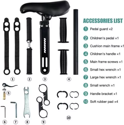 Merkloos Inovra Plus - Kinderfietsstoel met voetsteun. Universele fietsstoel voor kinderen van 2 tot 5 jaar - max. 22 kg (8785335999176)