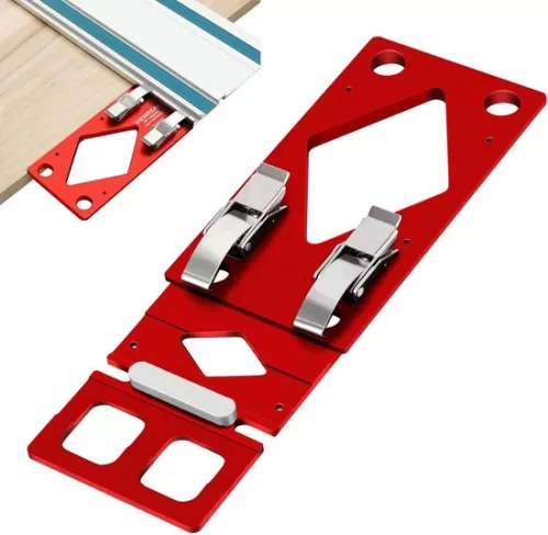 Hoekgeleiderail, 90° haakse geleiderail, CNC-cirkelzaaggeleiderail met kantgeleiderail, compatibel met Makita graveermachine, sleuffrees, hulpgeleiderail