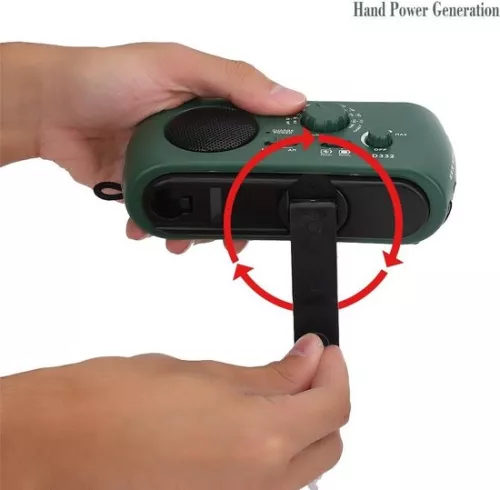 merkloos Timé Solar Emergency Radio - Survival Radio - Radio met opwindmechanisme - Opwindbaar op zonne-energie - Noodpakket/Rampenrugzak - met zaklamp en powerbank (6096549468450)