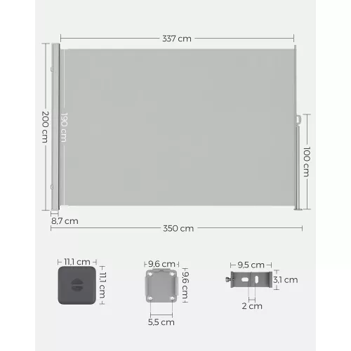 In And OutdoorMatch In And OutdoorMatch Zichtnet Hermina - 250x350cm lichtgrijs - Windscherm - Zichtdoek - Privacydoek - Hekwerk - Windbreekgaas - PVC winddoek (64938)
