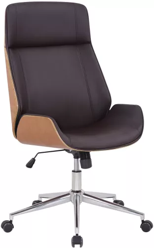 In And OutdoorMatch In And OutdoorMatch Premium bureaustoel Deondre - Bruin kunstleer - Hoogte verstelbaar 44 - 52 cm - Ergonomisch - Luxe (64997)