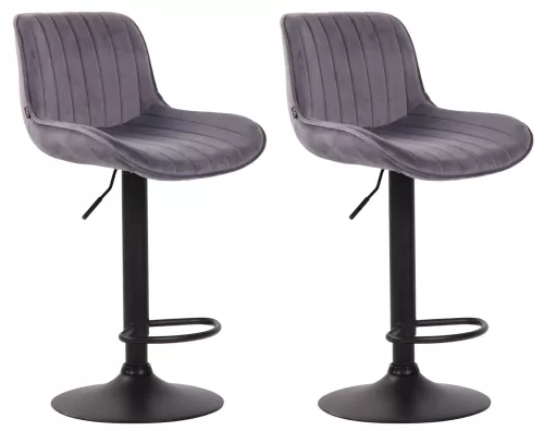 In And OutdoorMatch In And OutdoorMatch Barkruk Lonie - Grijs zwart - Zithoogte 60-82 cm - Set van 2 - In hoogte verstelbaar - Voor keuken en bar - Met rugleuning - Ergonomische barstoelen (66275)