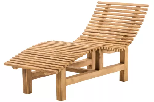 In And OutdoorMatch In And OutdoorMatch Designer ligbank Robert - 200x80cm - Houten bank - Tuinbank - Loungebank buiten - Ligbed (67111)