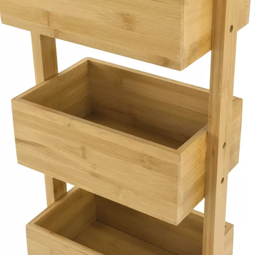 In And OutdoorMatch In And OutdoorMatch Opbergrek Delaney - Staand rek - Met 4 manden - Bamboe - Minimalistisch design (67817)