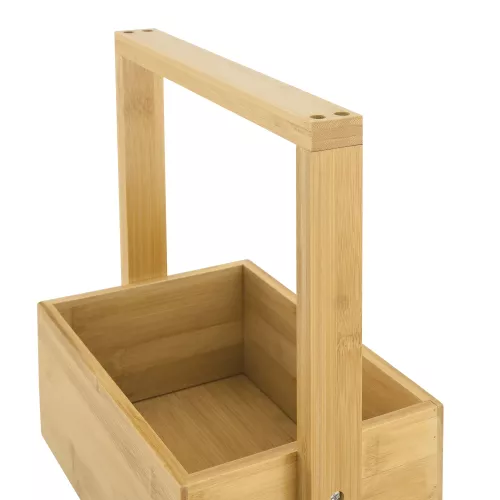 In And OutdoorMatch In And OutdoorMatch Opbergrek Delaney - Staand rek - Met 4 manden - Bamboe - Minimalistisch design (67817)