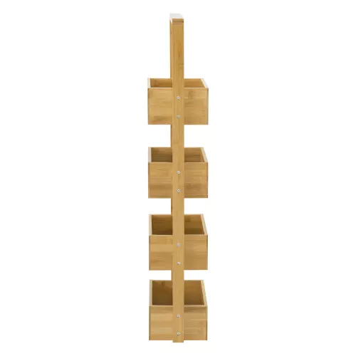 In And OutdoorMatch In And OutdoorMatch Opbergrek Delaney - Staand rek - Met 4 manden - Bamboe - Minimalistisch design (67817)