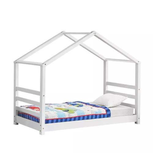 In And OutdoorMatch In And OutdoorMatch Kinderbed Cyril - Houten bed - Huisbed - Met bedbodem - 80x160cm - Wit - Voor kinderen - Voor meisjes - Voor jongens (68029)
