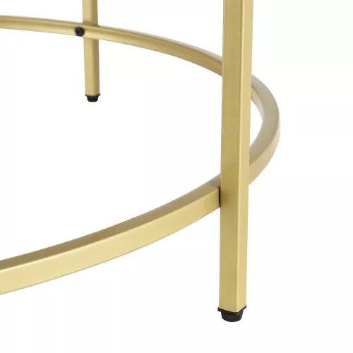 In And OutdoorMatch In And OutdoorMatch Salontafel Leila - Rond Glas en Metaal - 45,5xØ84 cm - Goud - Stijlvol Design (68394)
