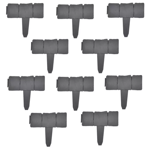 In And OutdoorMatch In And OutdoorMatch Borderrand Terida - Border - Kunststof - 10 stuks - Steenlook - Donkergrijs - 250cm (68873)