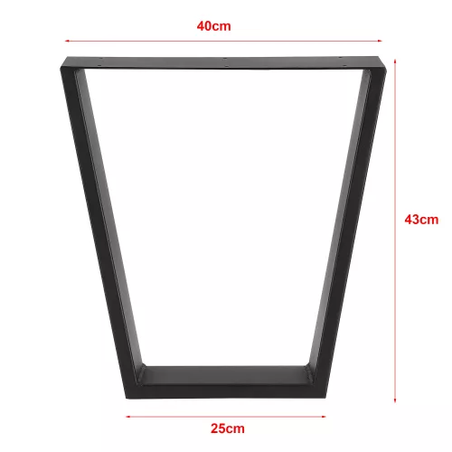 In And OutdoorMatch In And OutdoorMatch Trapezium Poot Manuela - Tafelpoot - 25-40x43 cm - Set van 2 - Zwart Mat - Staal (69268)