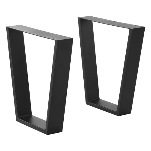 In And OutdoorMatch In And OutdoorMatch Trapezium Poot Manuela - Tafelpoot - 25-40x43 cm - Set van 2 - Zwart Mat - Staal (69268)