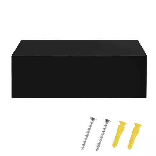 In And OutdoorMatch In And OutdoorMatch Wandplank Kasey - Met Lade - Zwevend - 46x30x15 cm - Zwart Glanzend - Stijlvol Plank (69488)