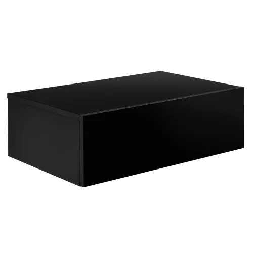In And OutdoorMatch In And OutdoorMatch Wandplank Kasey - Met Lade - Zwevend - 46x30x15 cm - Zwart Glanzend - Stijlvol Plank (69488)