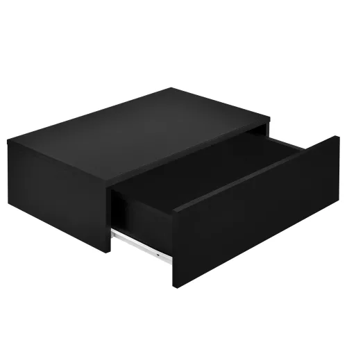 In And OutdoorMatch In And OutdoorMatch Wandplank Kasey - Met Lade - Zwevend - 46x30x15 cm - Zwart Glanzend - Stijlvol Plank (69488)